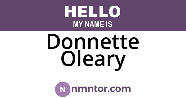 Donnette Oleary