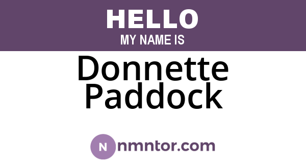 Donnette Paddock