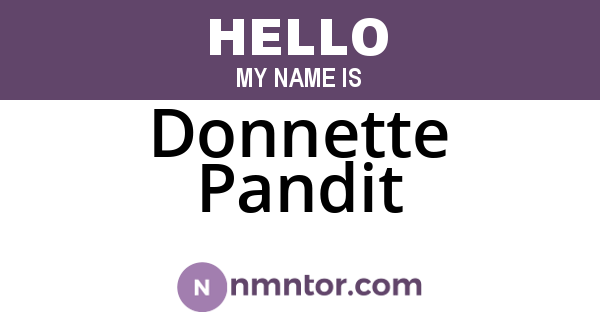 Donnette Pandit