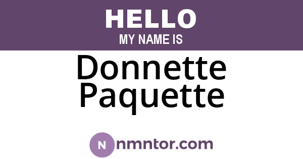 Donnette Paquette
