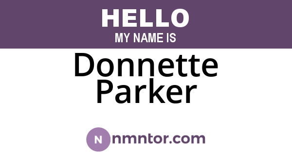 Donnette Parker