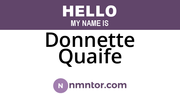 Donnette Quaife