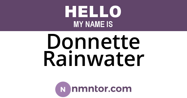Donnette Rainwater