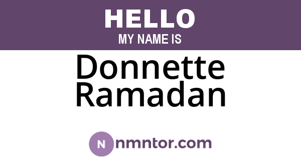 Donnette Ramadan