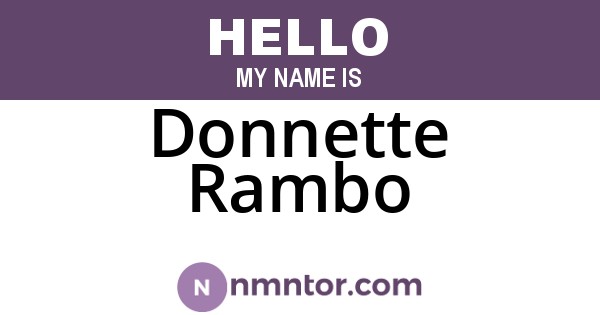 Donnette Rambo