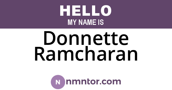 Donnette Ramcharan