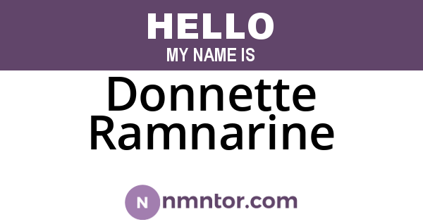 Donnette Ramnarine