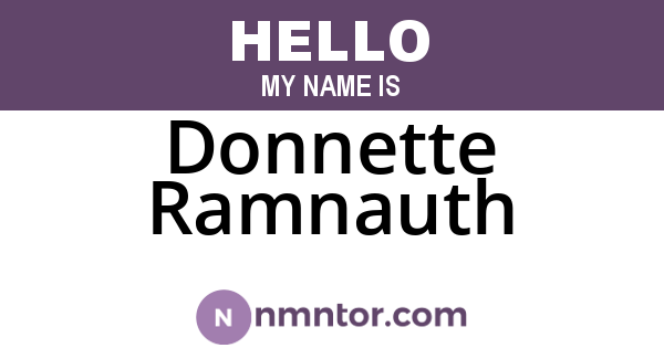 Donnette Ramnauth