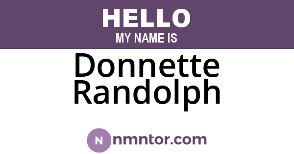 Donnette Randolph
