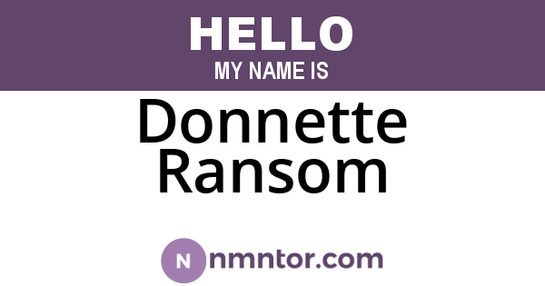 Donnette Ransom