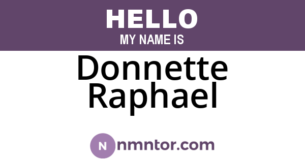 Donnette Raphael