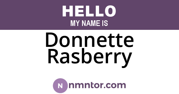 Donnette Rasberry