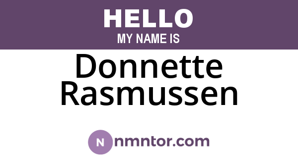 Donnette Rasmussen