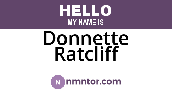 Donnette Ratcliff