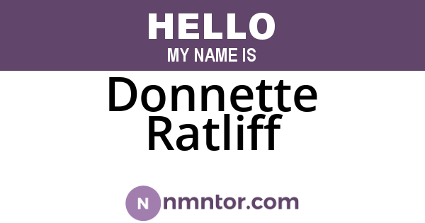Donnette Ratliff