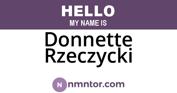 Donnette Rzeczycki