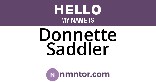Donnette Saddler