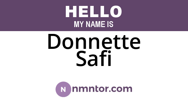 Donnette Safi