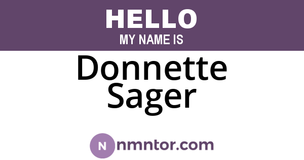 Donnette Sager