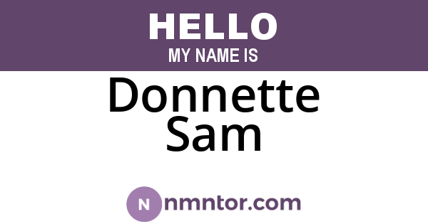Donnette Sam