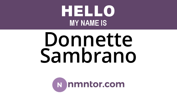 Donnette Sambrano