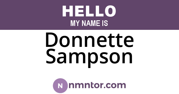 Donnette Sampson