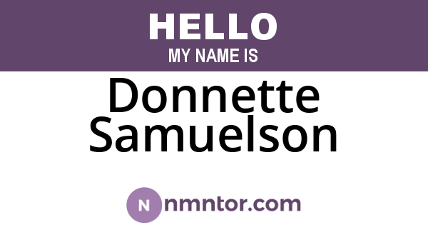Donnette Samuelson