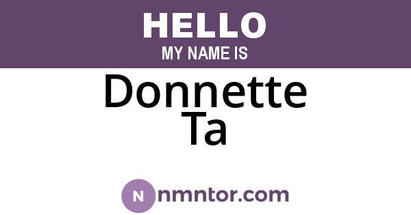 Donnette Ta