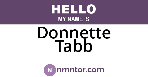 Donnette Tabb