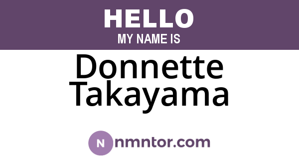 Donnette Takayama