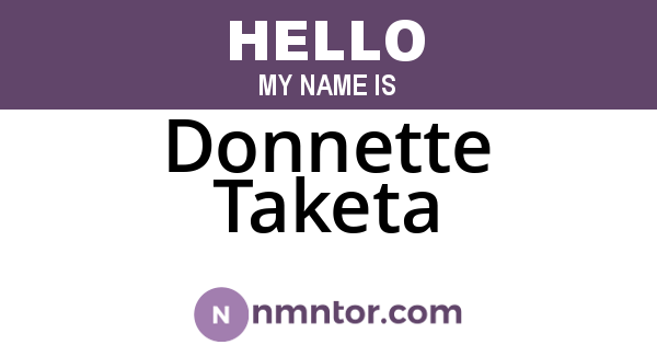 Donnette Taketa
