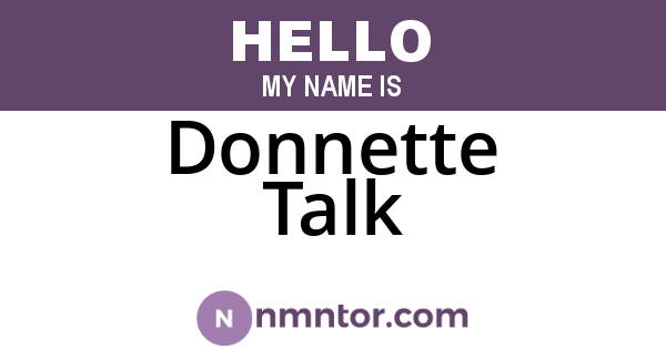 Donnette Talk