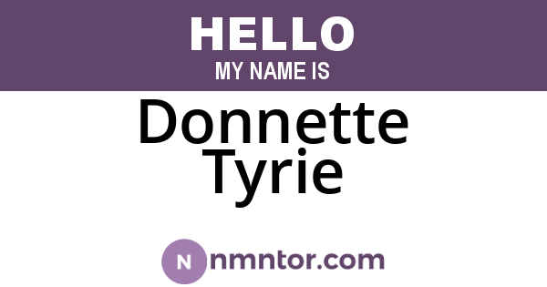 Donnette Tyrie
