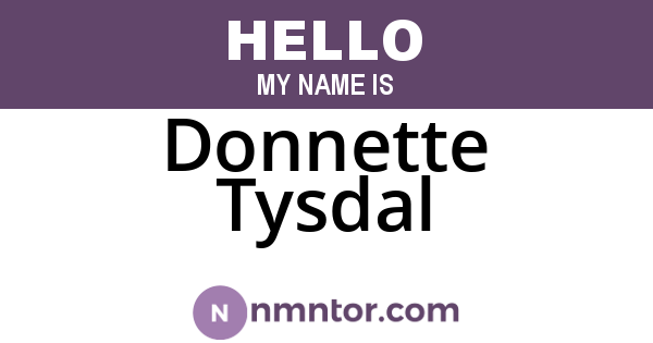 Donnette Tysdal