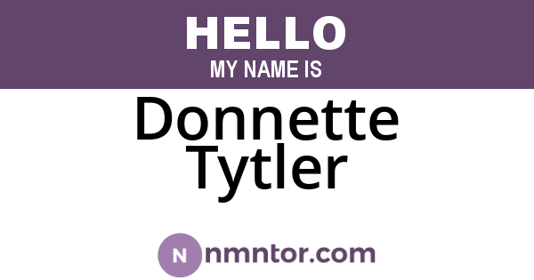 Donnette Tytler