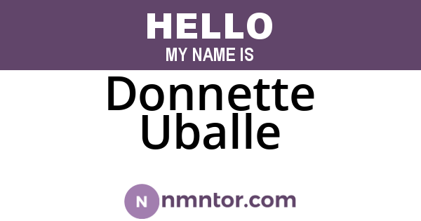 Donnette Uballe