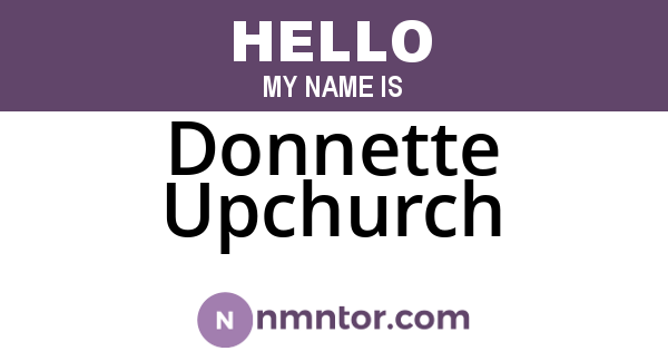 Donnette Upchurch
