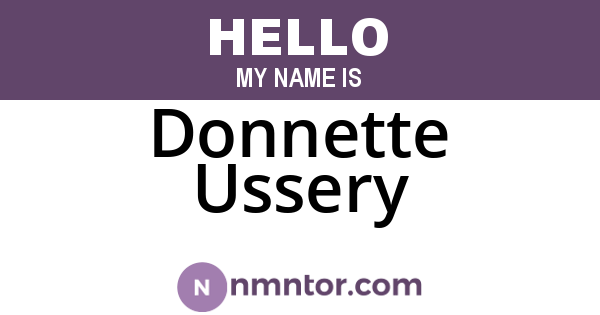 Donnette Ussery