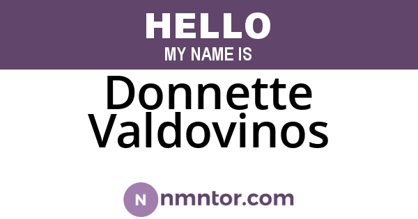 Donnette Valdovinos