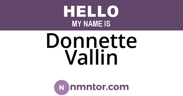 Donnette Vallin