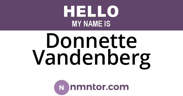 Donnette Vandenberg