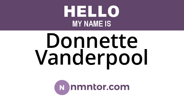 Donnette Vanderpool