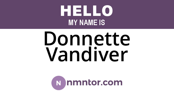Donnette Vandiver