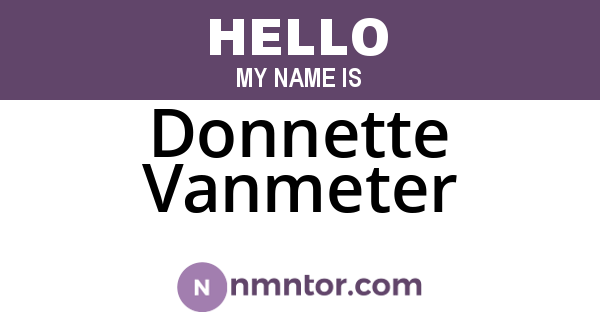 Donnette Vanmeter