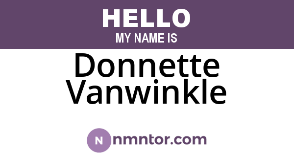 Donnette Vanwinkle