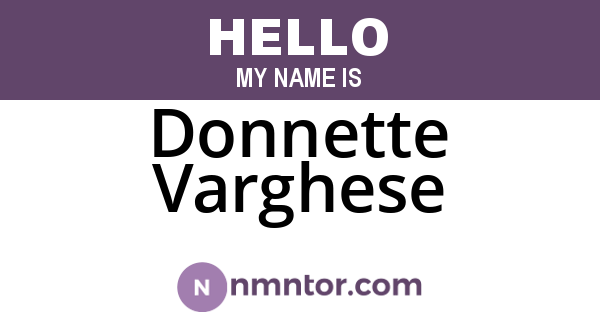 Donnette Varghese