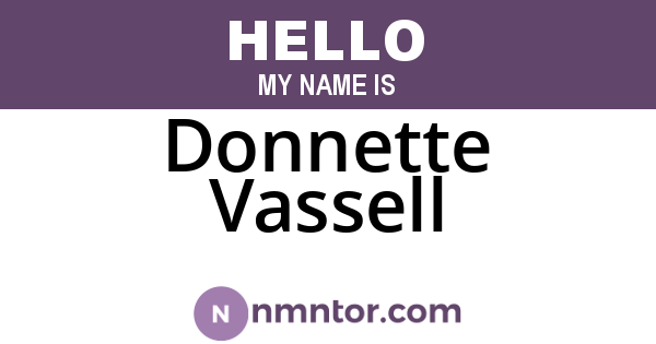 Donnette Vassell