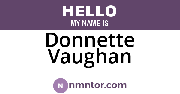 Donnette Vaughan