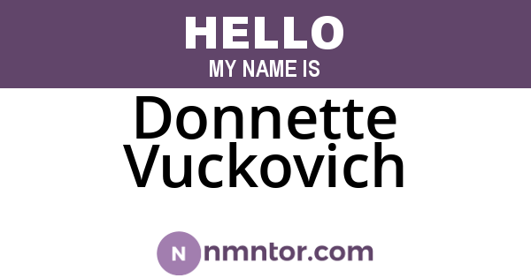 Donnette Vuckovich