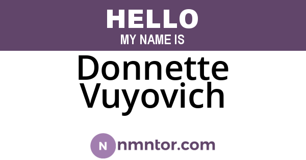 Donnette Vuyovich